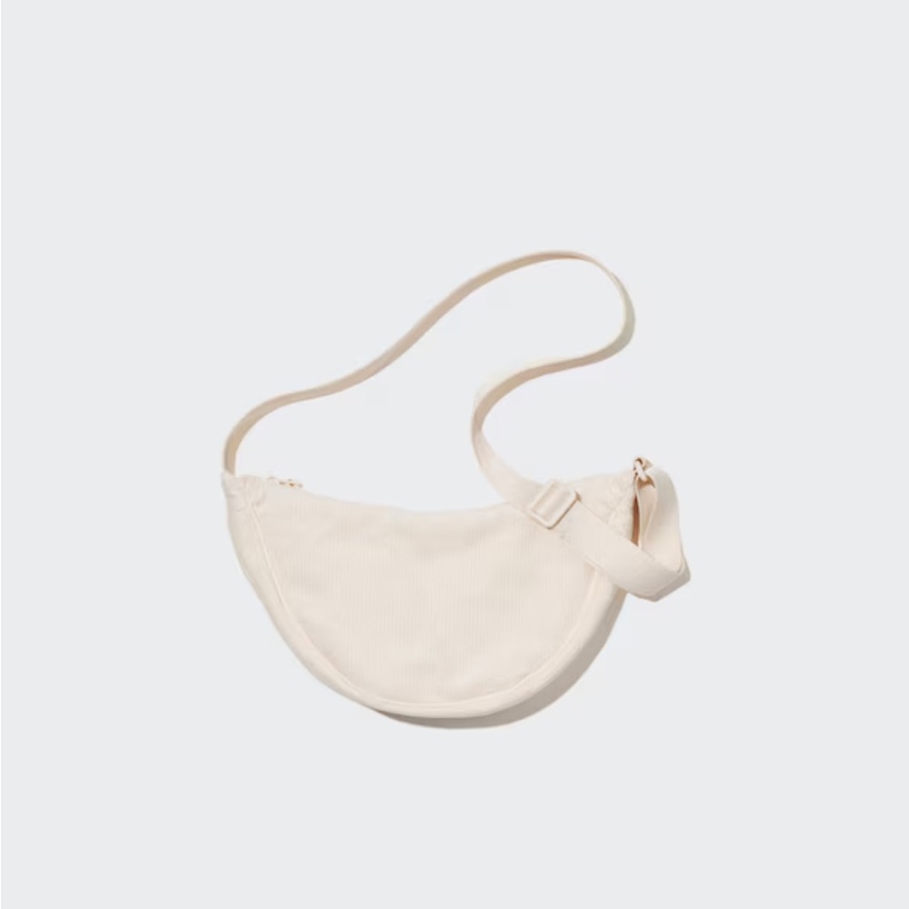 Uniqlo Off White Corduroy Round Mini Shoulder Bag